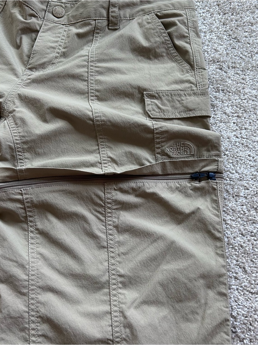The North Face Women's 8 Long Horizon Convertible Hiking Pants Cargo Khaki Tan - Picture 9 of 11
